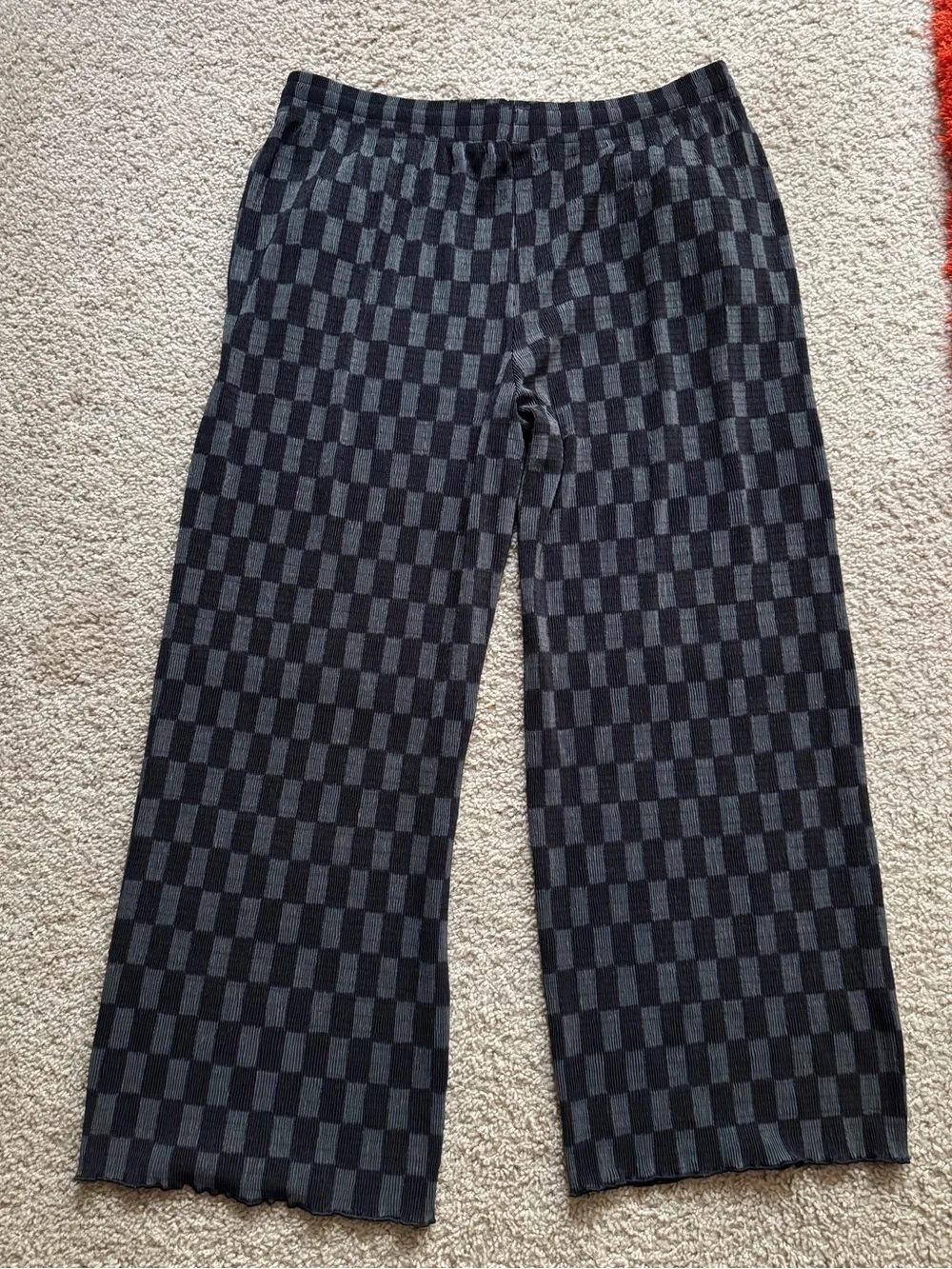 Vans Checkerboard Knit Wide Leg Pants - Black & Charcoal - Picture 2 of 9